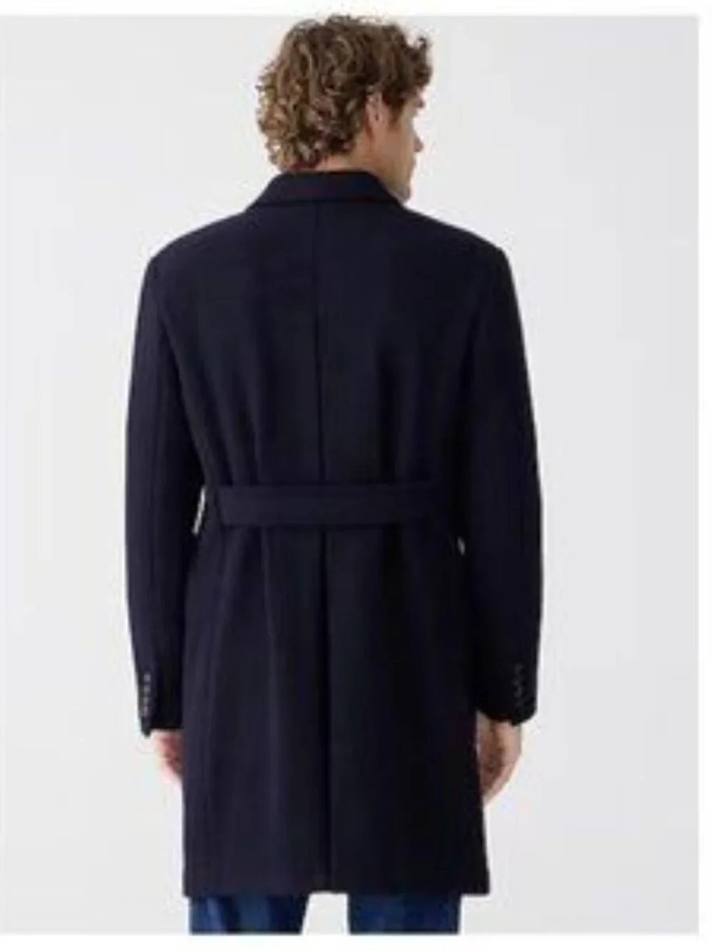 J.Crew Mens $598 Ludlow Topcoat Heavyweight Wool Navy Size 40S